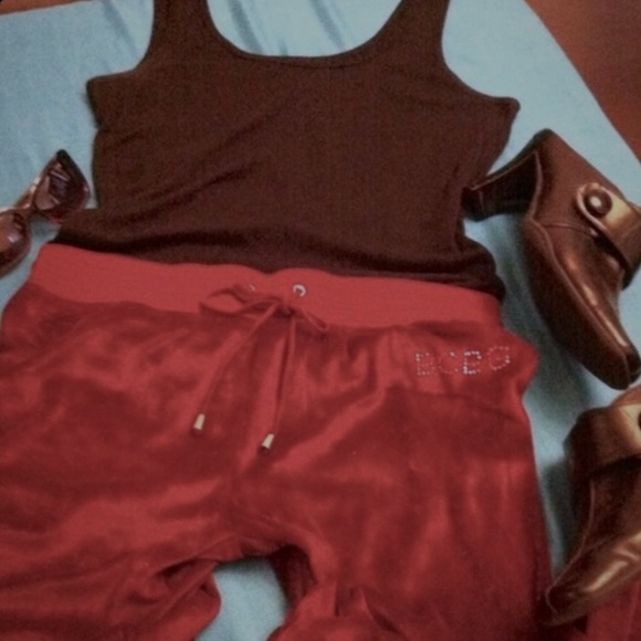 BCBGMaxAzria Retro Velour Pants with Bling - Picture 7 of 10